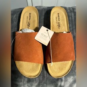 Low Wedge Genuine Leather Sandal